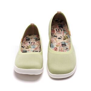 UIN Women's Loafers Comfort Walking Casual Shoes (valencia knitted light green)
